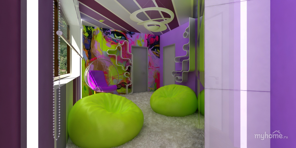 Зелено Фиолетовая Комната