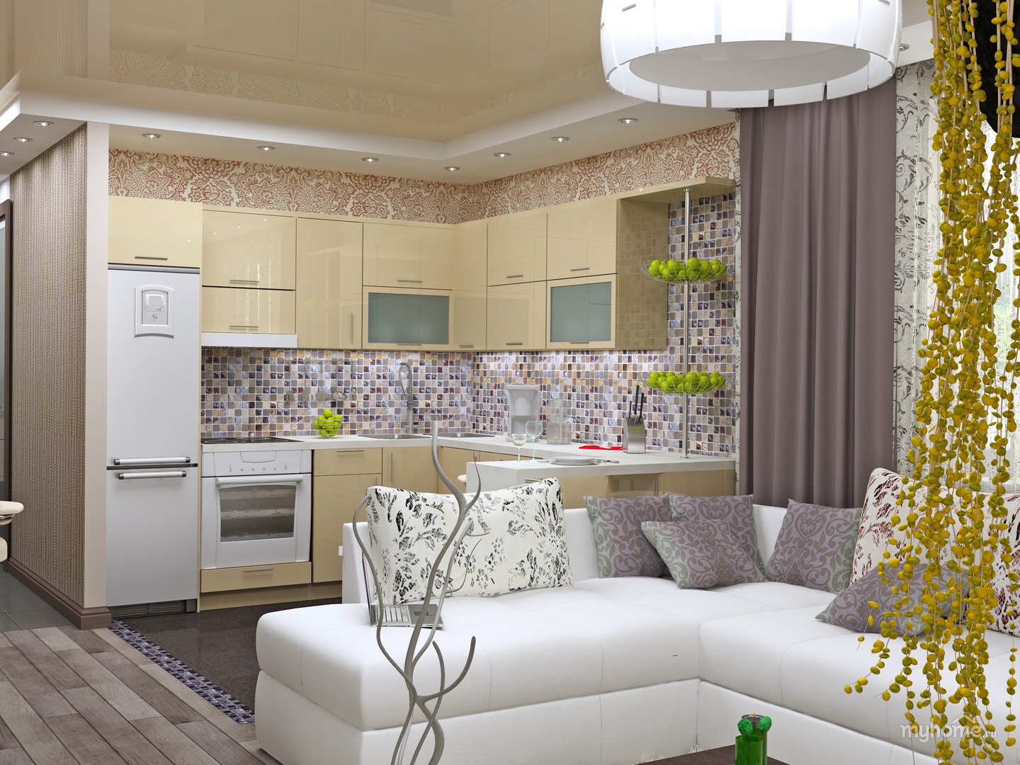 Кухня Гостиная Дизайн 2023г