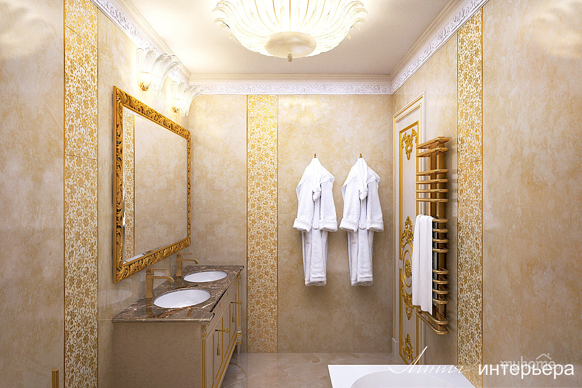 Дизайн Ванной В Золотом Цвете